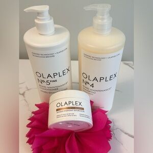 OLAPLEX Hair Care Trio with Bright Pink Accent
